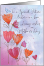 To Future Sister in Law Mothers Day Love Orange Pink Flowers Butterfly card