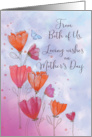 From Both of Us Mothers Day Love with Orange Pink Flowers Butterfly card