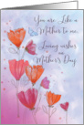 Like a Mother Mothers Day Love with Orange Pink Flowers and Butterfly card
