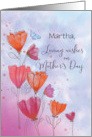 Custom Name Mothers Day Love with Orange Pink Flowers and Butterfly card