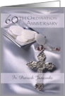 60th Ordination Anniversary Congratulations Custom Name Host Cross card