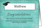 Custom Name snd School Graduate Congratulations on Teal card