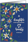 Daughter Religious Birthday Daisies and Wildflowers on Navy Blue card