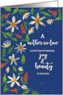 Mother in Law Religious Birthday Daisies and Wildflowers on Navy Blue card