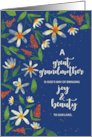 Great Grandmother Religious Birthday Daisies Wildflowers on Navy Blue card