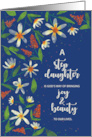 Step Daughter Religious Birthday Daisies and Wildflowers on Navy Blue card