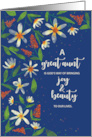 Great Aunt Religious Birthday Daisies and Wildflowers on Navy Blue card