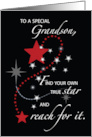 Grandson Graduation Congratulations Scarlet and Gray Star card