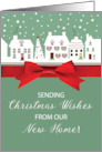 Christmas From Our New Home Light Green with Red Bow card