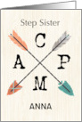 Step Sister Camp Personalize Name Arrows card