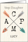 Step Daughter Camp Personalize Name Arrows card