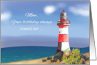 Mom Birthday Coastal Lighthouse card