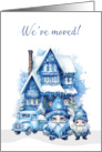 Weve Moved and Happy Holiday Announcement with Gnomes card