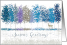 Seasons Greetings Winter Trees and Lone Deer card