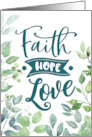 Wedding Congratulations Religious Faith Hope Love With Foliage card