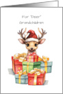 Deer Grandchildren Cute Christmas Piles of Love card