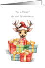 Deer Great Grandniece Cute Christmas Piles of Love card