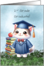 Second Grade Graduation Girl Kitty Cat Congratulations card