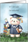 Third Grade Graduation Girl Teddy Bear Congratulations card