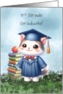 Third Grade Graduation Girl Kitty Cat Congratulations card