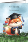 Fourth Grade Graduation Boy Fox Congratulations card