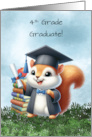 Fourth Grade Graduation Boy Squirrel Congratulations card