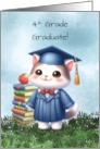 Fourth Grade Graduation Girl Kitty Cat Congratulations card