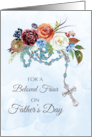 Friar Fathers Day With Rosary and Colorful Flowers card