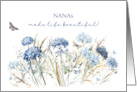 Nana Birthday Dusty Blue Wildflowers card