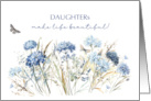 Daughter Birthday Dusty Blue Wildflowers card