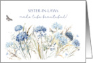 Sister in Law Birthday Dusty Blue Wildflowers card