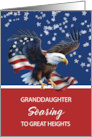 Granddaughter Eagle Scout Congratulations USA Patriotic Eagle with Flag card
