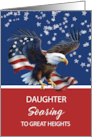 Daughter Eagle Scout Congratulations USA Patriotic Eagle with Flag and card