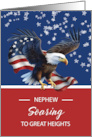 Nephew Eagle Scout Congratulations USA Patriotic Eagle with Flag and S card