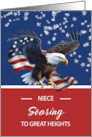 Niece Eagle Scout Congratulations USA Patriotic Eagle with Flag and St card