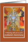 Priest Ordination Anniversary Traditional Monstrance with Host card