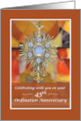 Priest 45th Ordination Anniversary Traditional Monstrance with Host card