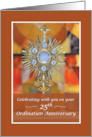 Priest 25th Ordination Anniversary Traditional Monstrance with Host card