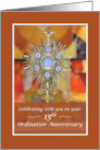 Priest 15th Ordination Anniversary Traditional Monstrance with Host card