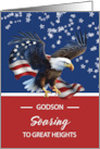 Godson Eagle Scout Congratulations USA Patriotic Eagle with Flag and S card