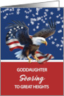 Goddaughter Eagle Scout Congratulations USA Patriotic Eagle with Flag card