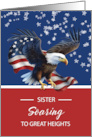 Sister Eagle Scout Congratulations USA Patriotic Eagle with Flag and S card