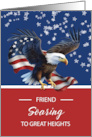 Friend Eagle Scout Congratulations USA Patriotic Eagle with Flag and S card