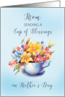 Mom Cup of Blessings and Flowers Mothers Day Religious card