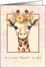 Adoption Congratulations Girl Sweet Safari Jungle Giraffe with Florals card