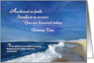 Deacon Custom Name Father’s Day Ocean Anchored in Faith card