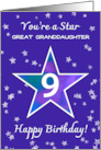Great Granddaughter 9th Birthday Shining Star on Purple card