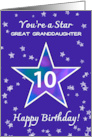Great Granddaughter 10th Birthday Shining Star Vibrant Purple card