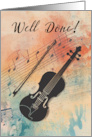 Violin Music Performance Congratulations Watercolor Background card