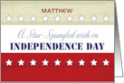 Independence Day Personalize Star Spangled Wish card